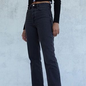 PacSun high waisted eco faded black bootcut jeans